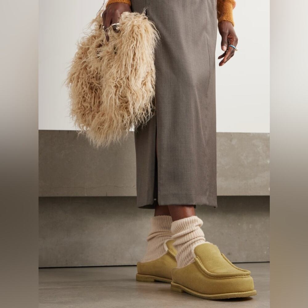 JW ANDERSON Shearling-Lined Suede Mules 37 - Picture 4 of 11